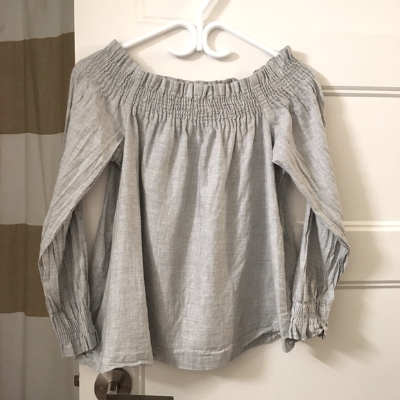 LOFT Off-Shoulder Blouse with Long Sleeves - Picture 1 of 4